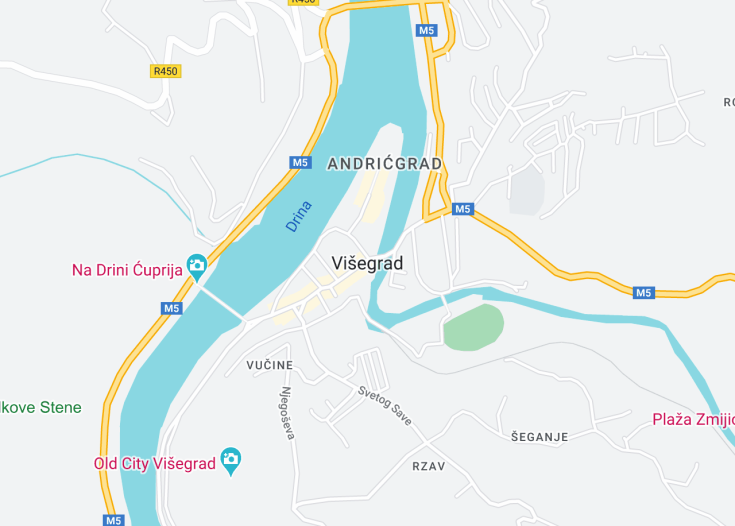 Map of Visegrad, Bosnia and Herzegovina