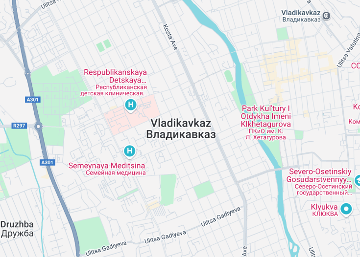 Map of Vladikavkaz, Russia