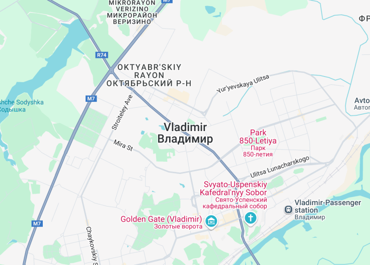 Map of Vladimir, Russia