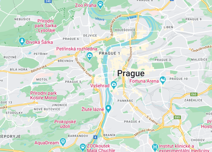 Map of Vltava river, Prague