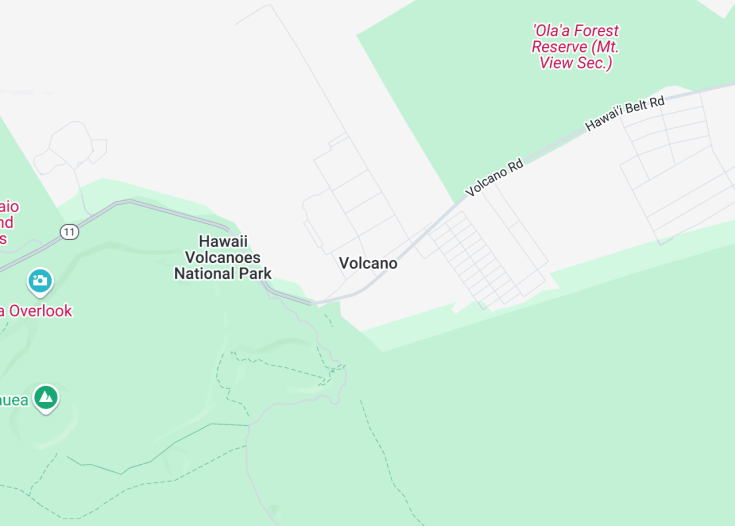 Map of Volcano, Hawaii (USA)