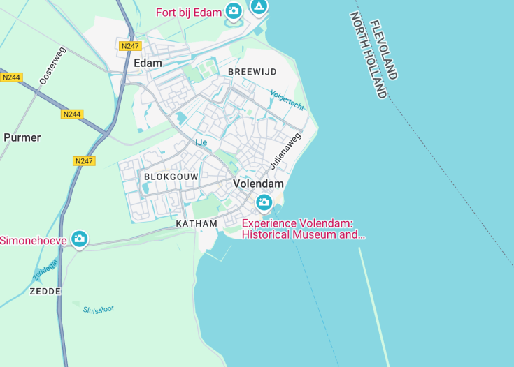 Map of Volendam, Netherlands