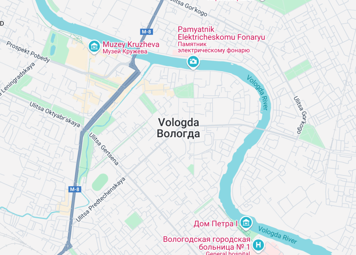 Map of Vologda, Russia