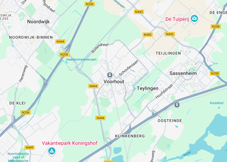 Map of Voorhout, Netherlands