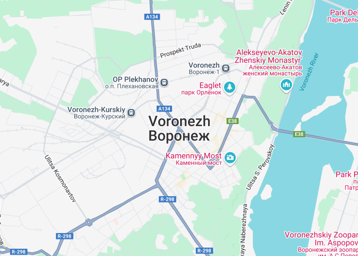 Map of Voronezh, Russia