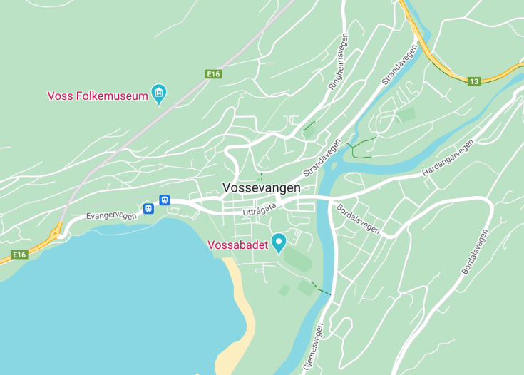 Map of Voss, Norway