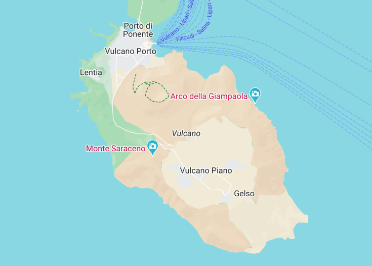 Map of Vulcano, Italy