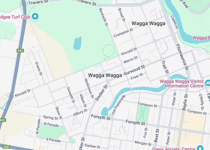 Map of Wagga Wagga, Australia