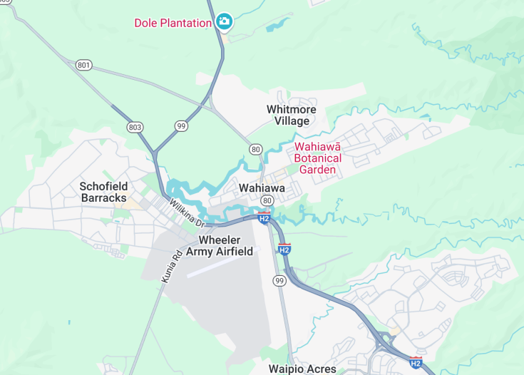 Map of Wahiawa, Hawaii (USA)