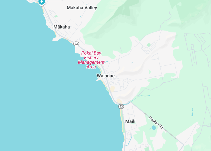 Map of Waianae, Hawaii (USA)