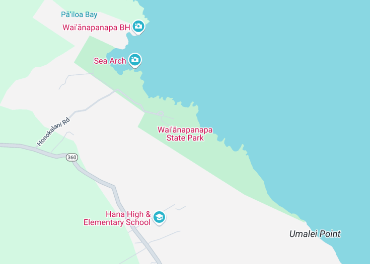 Map of Wai’anapanapa State Park, Hana