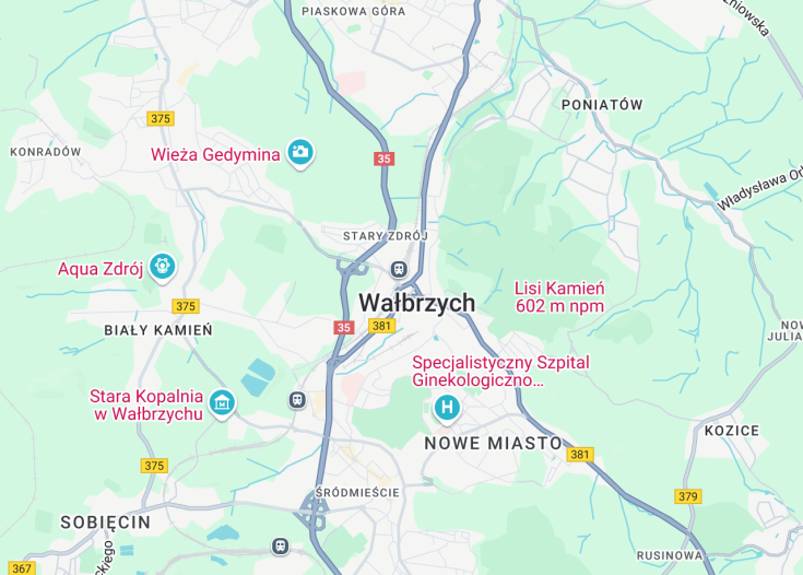 Map of Wałbrzych, Poland