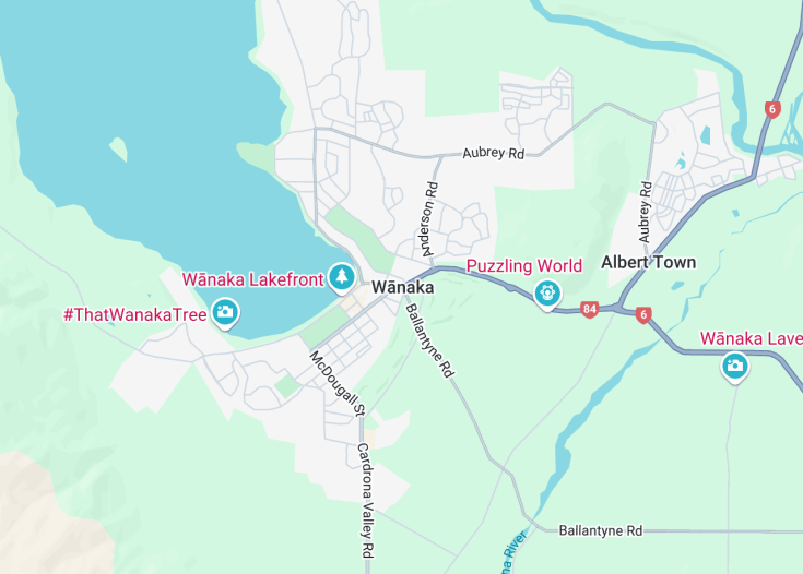 Map of Wanaka, New Zealand