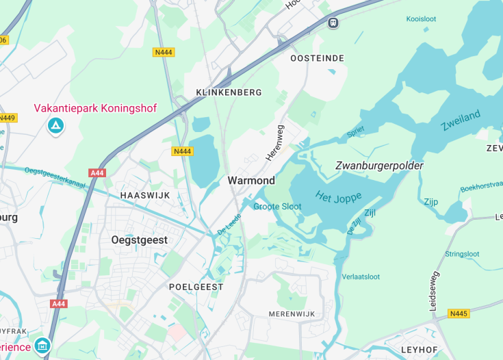 Map of Warmond, Netherlands