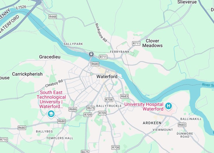 Map of Waterford, Ireland