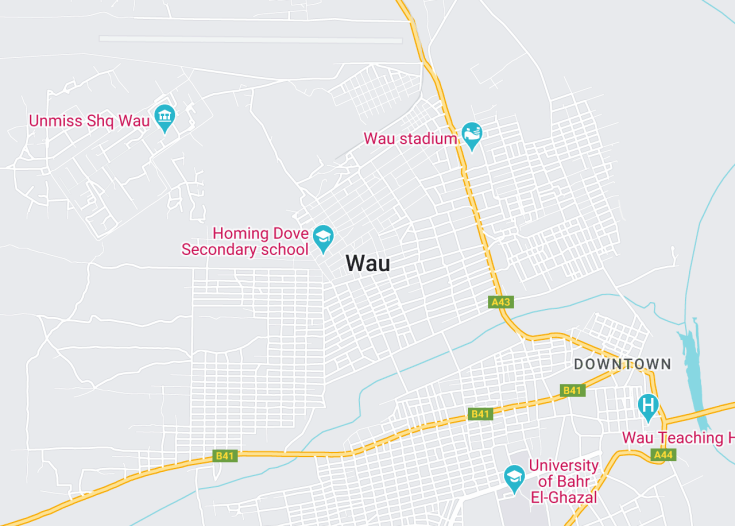 Map of Wau, South Sudan