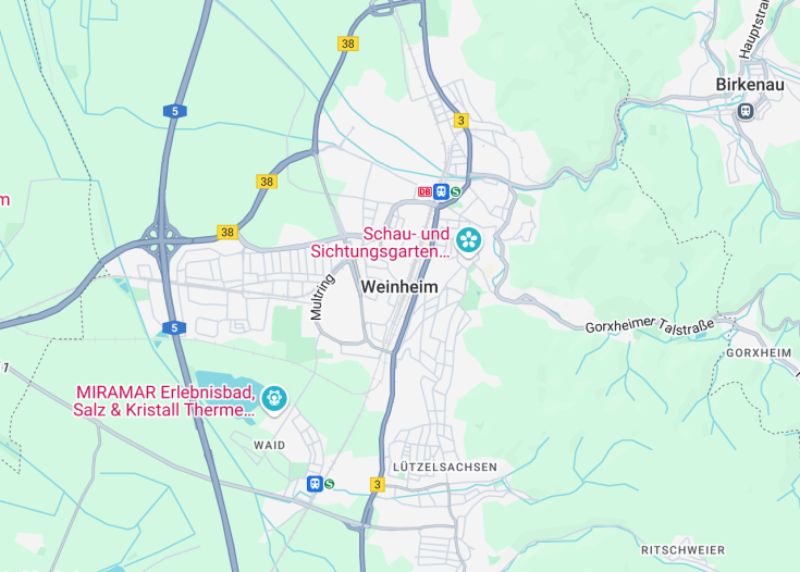 Map of Weinheim, Germany