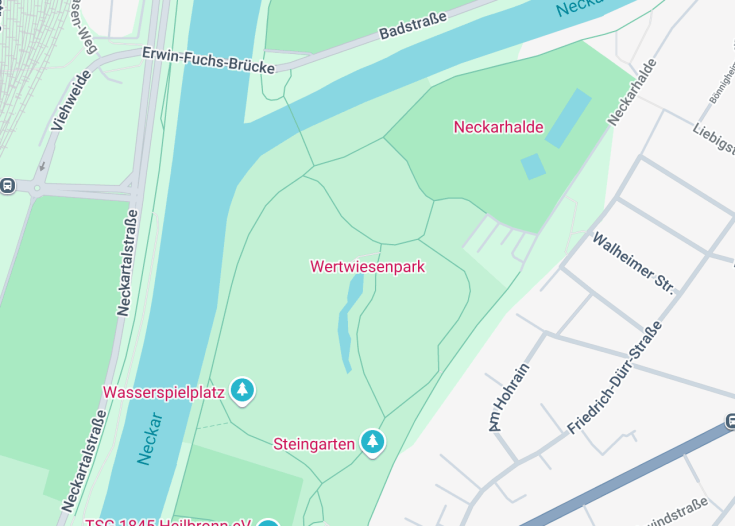 Map of Wertwiesen Park, 