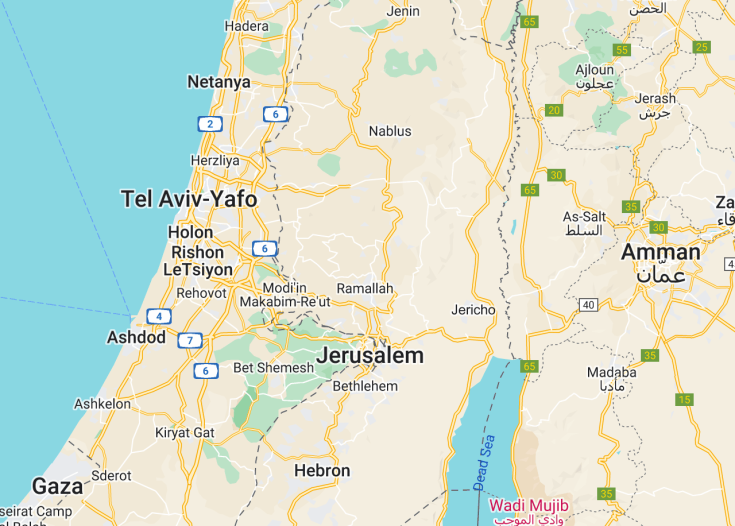 Map of West Bank (Disputed territory), 