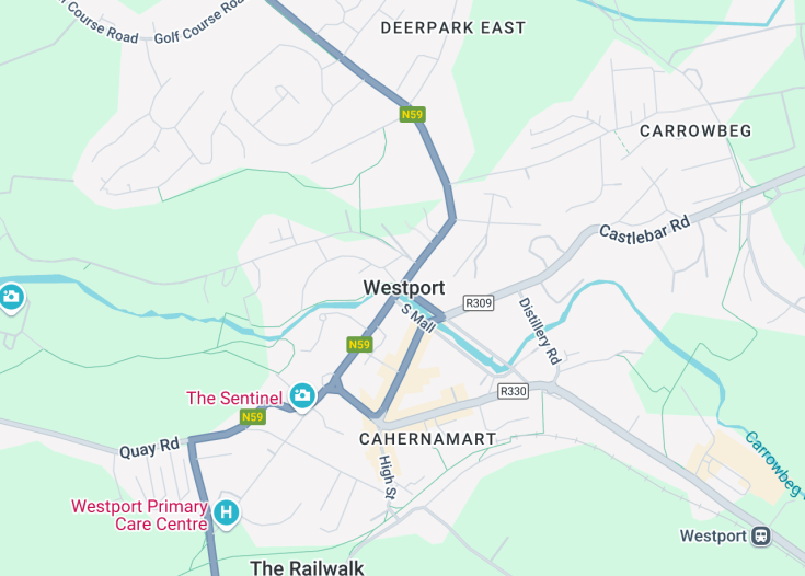 Map of Westport, Ireland