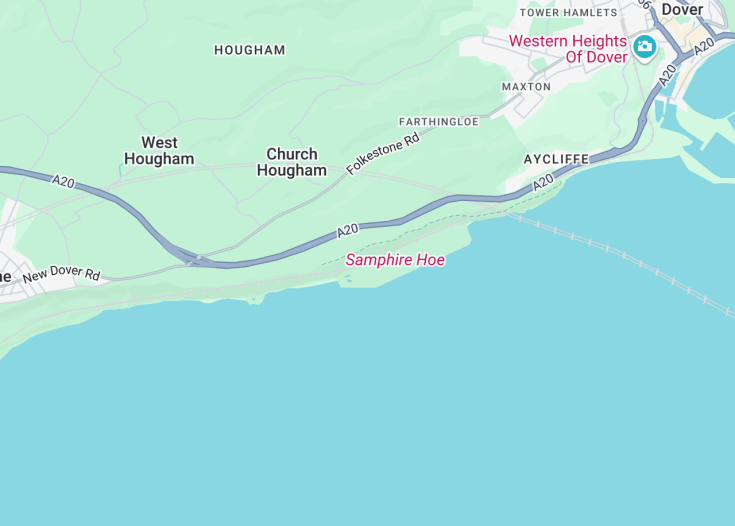 Map of White Cliffs of Dover, Dover