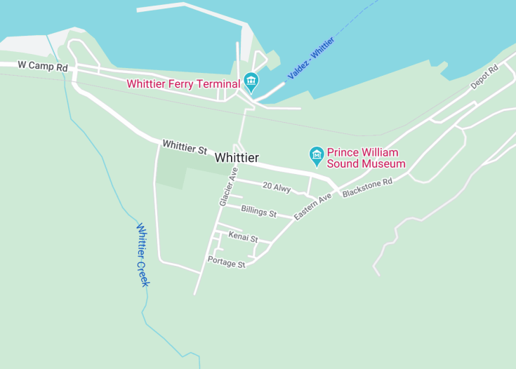 Map of Whittier, Alaska (USA)