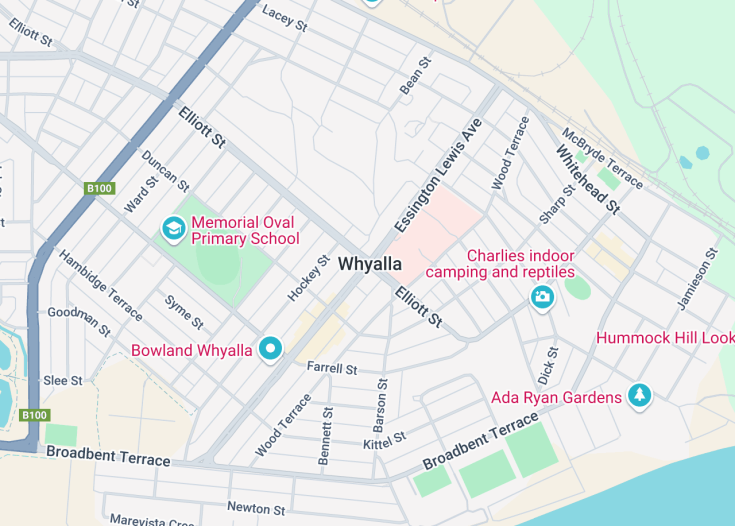 Map of Whyalla, Australia