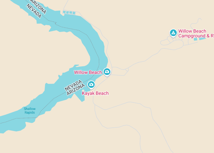 Map of Willow Beach, Kingman