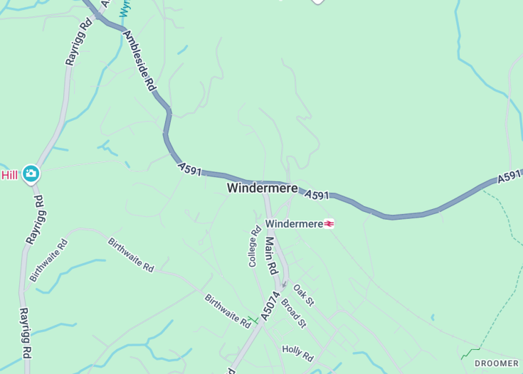 Map of Windermere, England (United Kingdom)