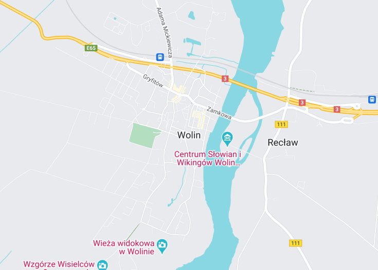 Map of Wolin, Poland