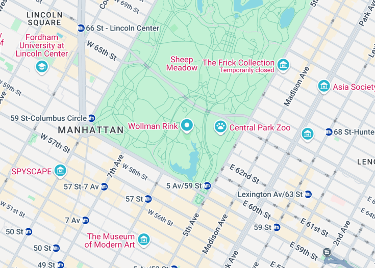 Map of Wollman Rink, 