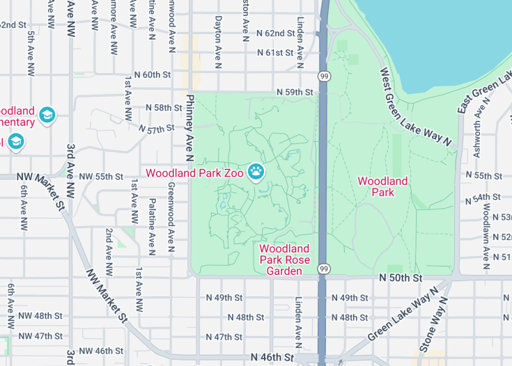 Map of Woodland Park Zoo, Seattle