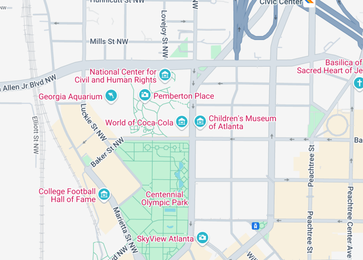 Map of World Of Coca Cola, Atlanta