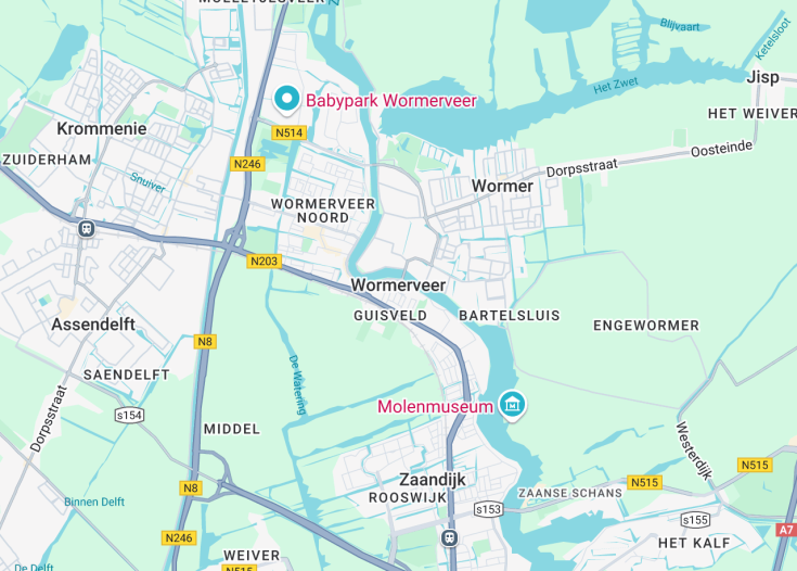 Map of Wormerveer, Netherlands