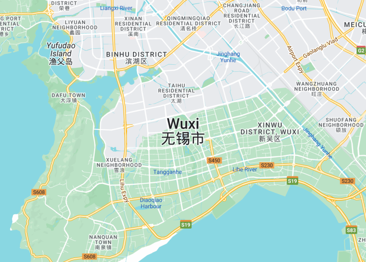 Map of Wuxi, China