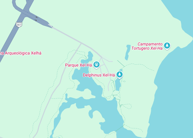 Map of Xel-Há Park, Tulum