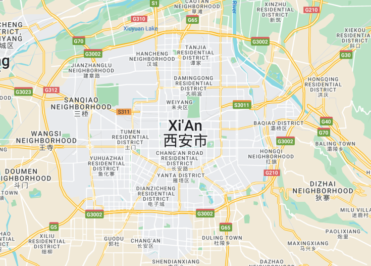 Map of Xi’an, China