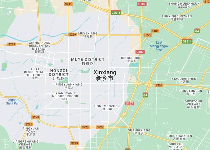 Map of Xinxiang, China