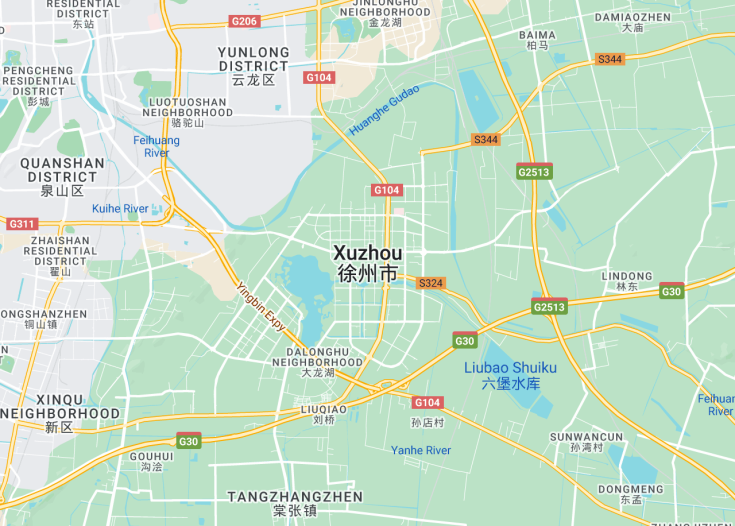 Map of Xuzhou, China