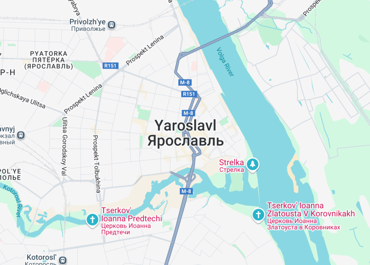 Map of Yaroslavl, Russia