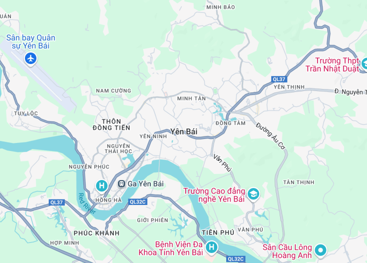 Map of Yen Bai, Vietnam