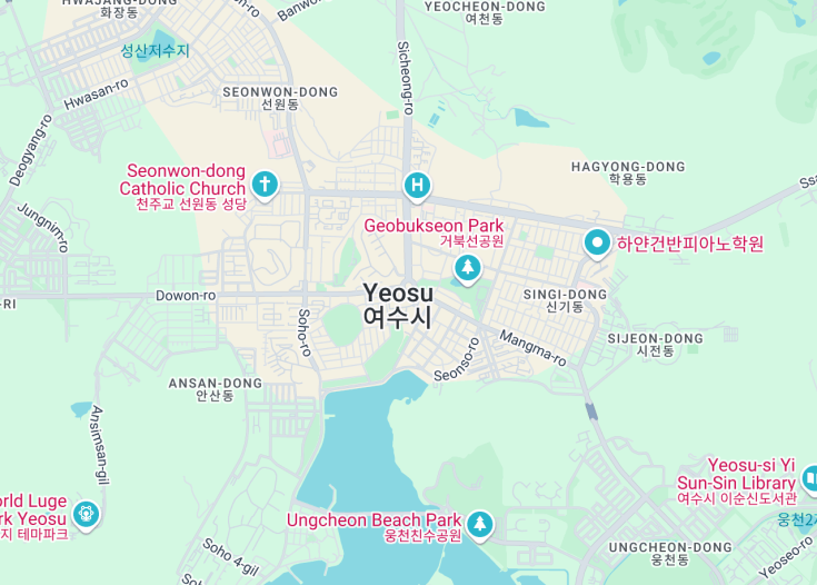 Map of Yeosu, South Korea