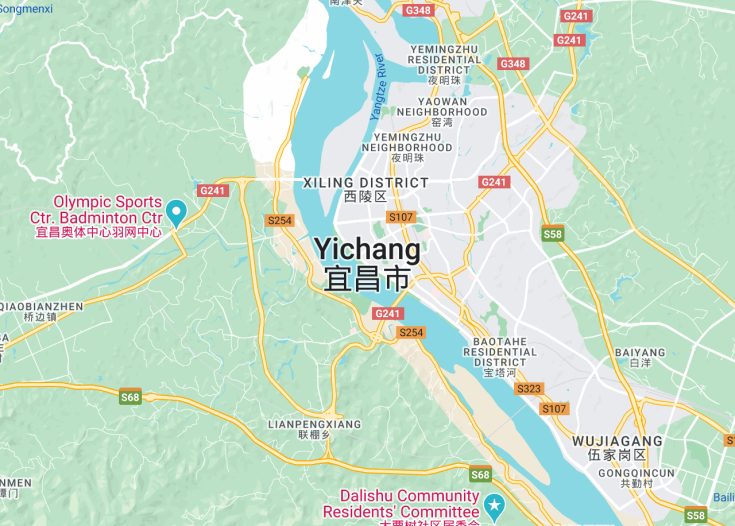 Map of Yichang, China