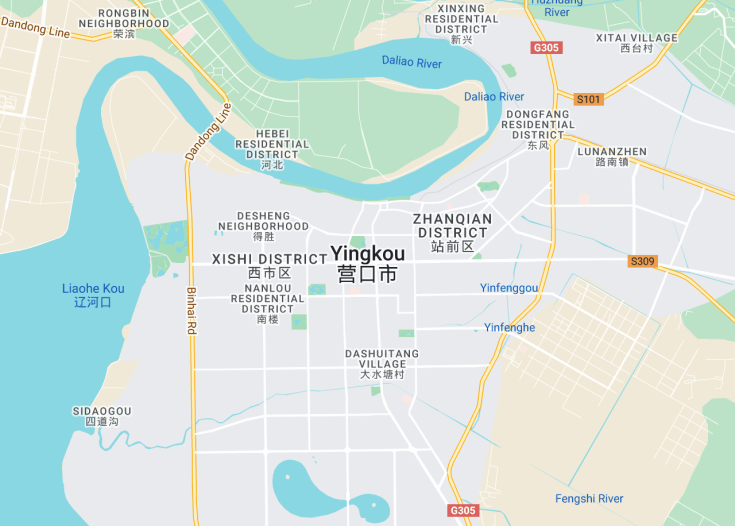 Map of Yingkou, China