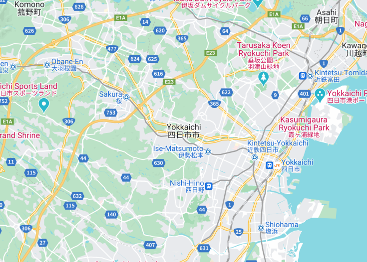 Map of Yokkaichi, Japan