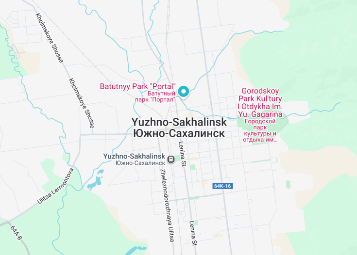 Map of Yuzhno-Sakhalinsk, Russia