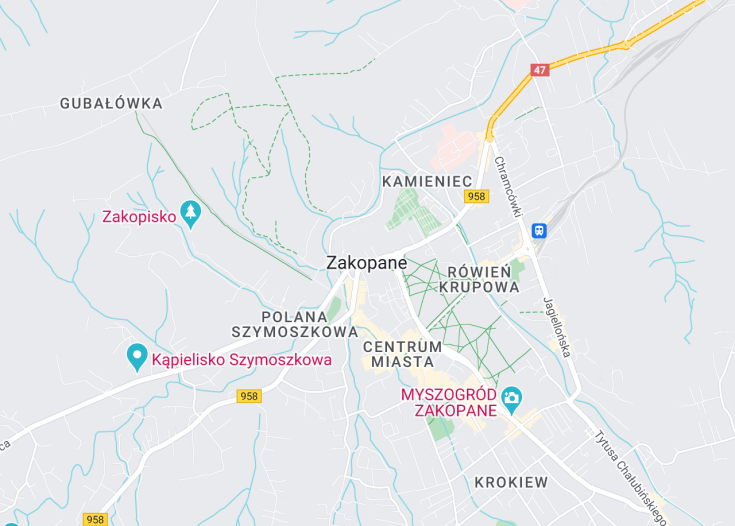 Map of Zakopane, Poland