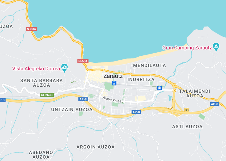 Map of Zarautz, Spain