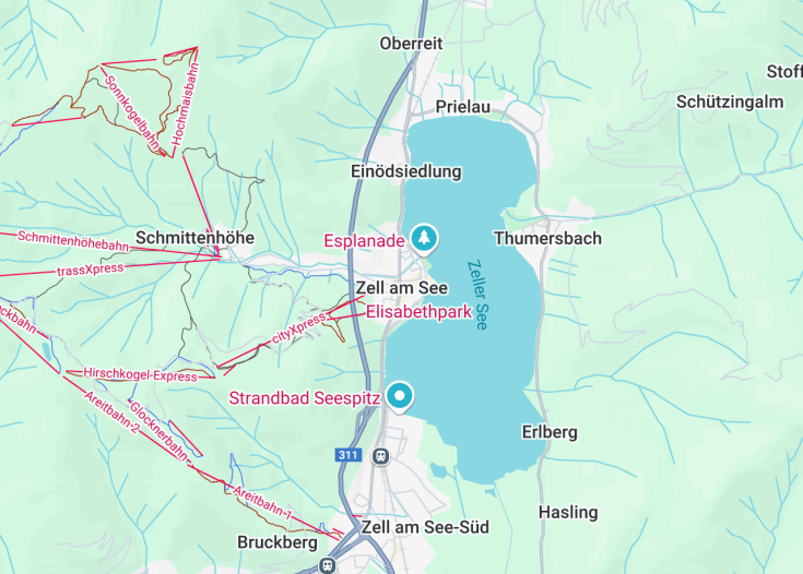 Map of Zell am See, Austria