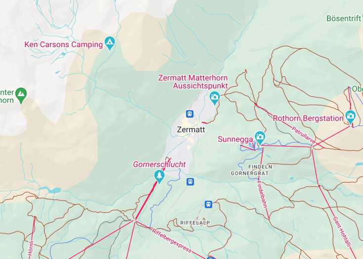 Map of Zermatt, Switzerland